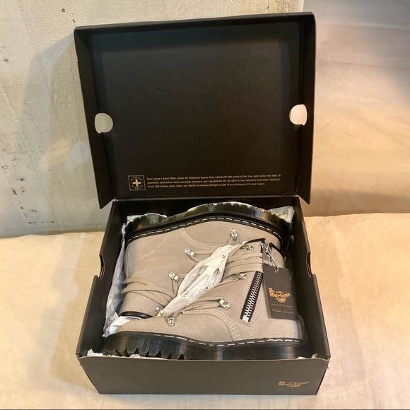 RICK OWENS FOR DOC MARTENS SS21 “PHLEGETHON” 1460 BEX PENTAGRAM LACE-UP BOOTS - Picture 11 of 13